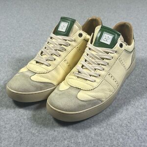 Rubierosa Cream and Green Men's Sneakers, Italian Leather, Men’s size9